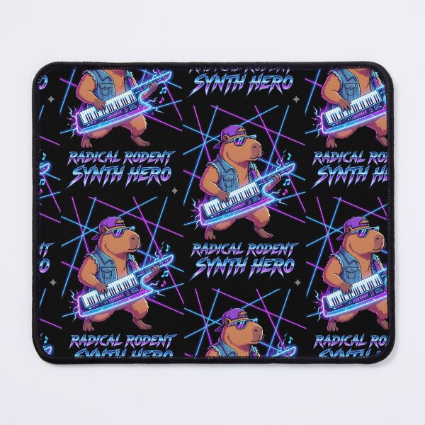 Item preview, Radical Rodent Synth Player – Neon Retro Arcade Music Art designed and sold by Neon_Soraya.
