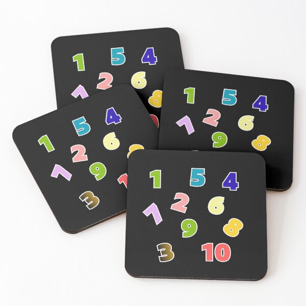 Item preview, Colorful Numbers 1–10 – Playful Learning Typography for Kids on Black Background designed and sold by ponymomo.