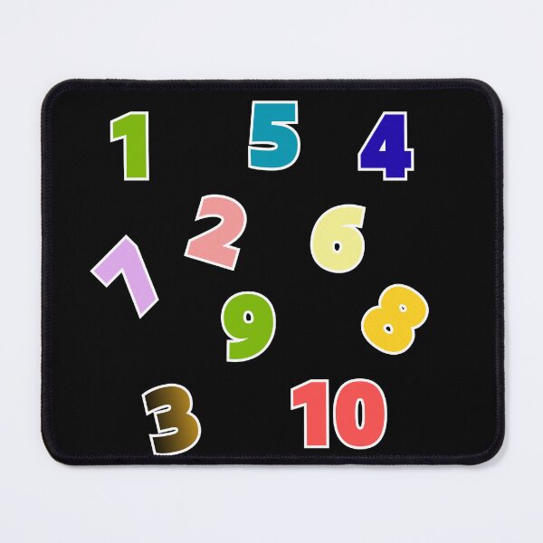 Item preview, Colorful Numbers 1–10 – Playful Learning Typography for Kids on Black Background designed and sold by ponymomo.