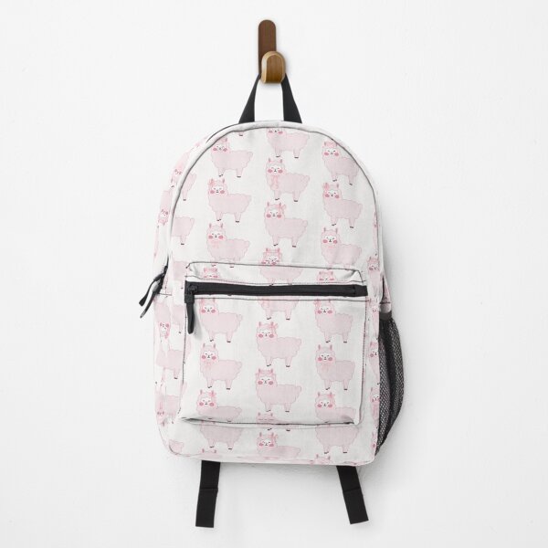Item preview, cute alpacas wearing bows white and pink kawaii pattern designed and sold by winterpumpkin.