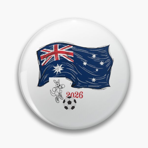 Item preview, Australia 2026 Soccer Pride - Boxing Kangaroo & Dynamic Waving Flag. designed and sold by printeGear.