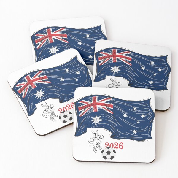 Item preview, Australia 2026 Soccer Pride - Boxing Kangaroo & Dynamic Waving Flag. designed and sold by printeGear.