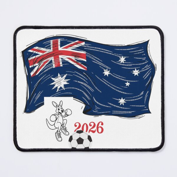 Item preview, Australia 2026 Soccer Pride - Boxing Kangaroo & Dynamic Waving Flag. designed and sold by printeGear.