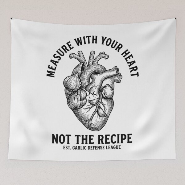 Item preview, Measure With Your Heart Garlic Cooking Humor designed and sold by Mason-Pride.
