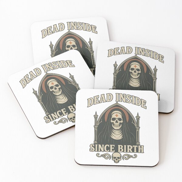 Item preview, Dead Inside Since Birth – Gothic Nun Skull Illustration designed and sold by The Spooky Duck.