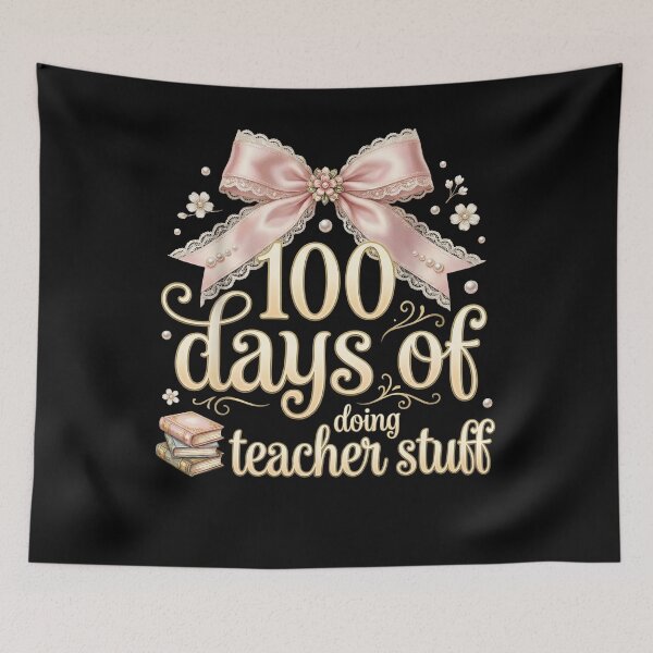 Aperçu de l'œuvre T-shirt « 100 jours d'école », T-shirt « 100 jours à faire des trucs de prof », Joyeux 100e jour d'école !, Fête des 100 jours, Cadeau pour prof, T-shirt humoristique pour prof créée et vendue par THREE LITTLE BEANS.