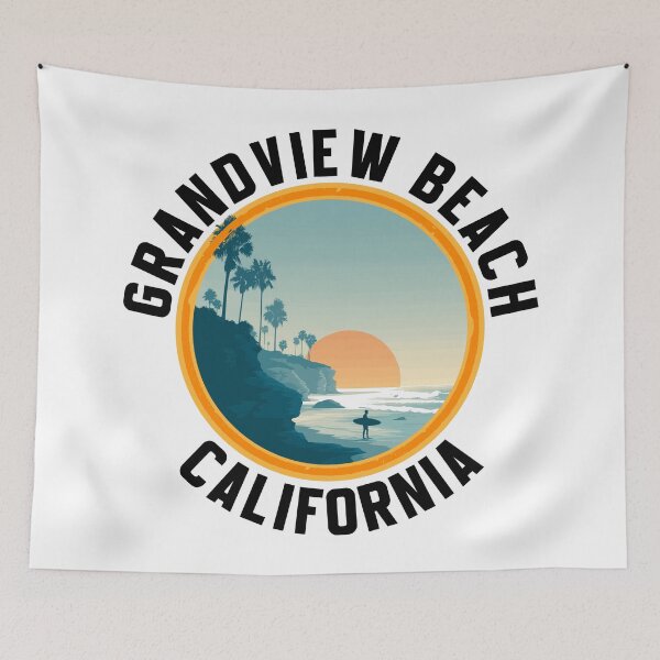 Item preview, Grandview Beach - California (with Black Lettering) designed and sold by VelvetRoom.