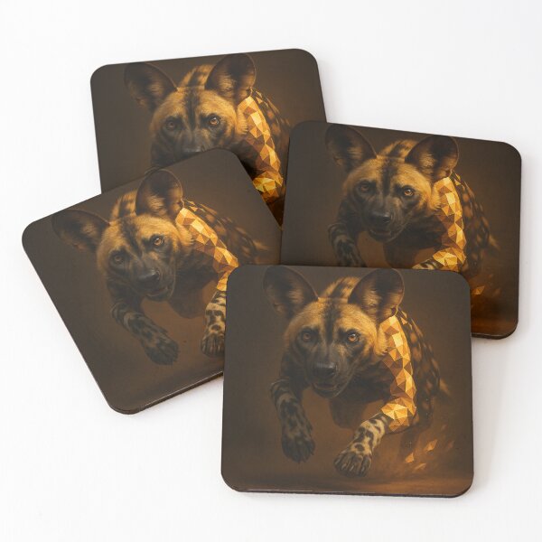 Item preview, African Wild Dog – Patternburst Power Lunge Wildlife Art designed and sold by GeoWild Designs.