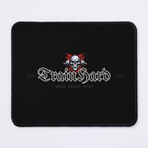 Item preview, TrainHard Skull Barbell Gym T-Shirt | Hardcore Fitness Motivation designed and sold by TrainHardCo.