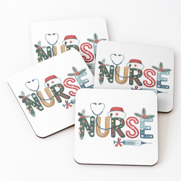 Item preview, Christmas Nurse Typography – Festive Holiday Design for Nurses designed and sold by SoftStyleStudio ⭐⭐⭐.