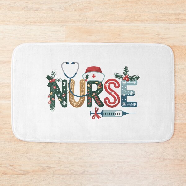 Item preview, Christmas Nurse Typography – Festive Holiday Design for Nurses designed and sold by SoftStyleStudio ⭐⭐⭐.