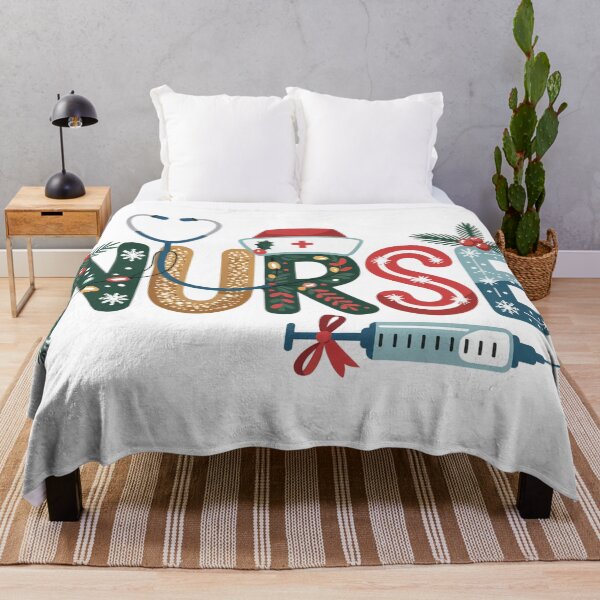 Item preview, Christmas Nurse Typography – Festive Holiday Design for Nurses designed and sold by SoftStyleStudio ⭐⭐⭐.