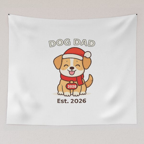 Item preview, Dog Dad – Festive Christmas Puppy Design (Est. 2026) designed and sold by StyleLap.