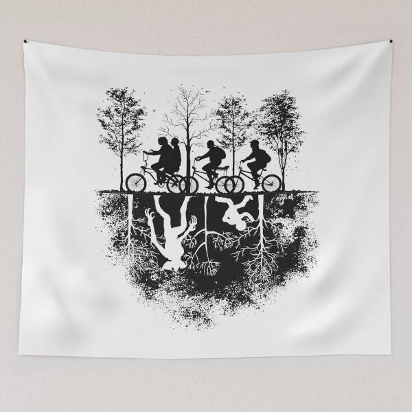 Item preview, Upside Down World Bike Silhouette – Retro Sci-Fi Horror Inspired Design designed and sold by Trendy Art.