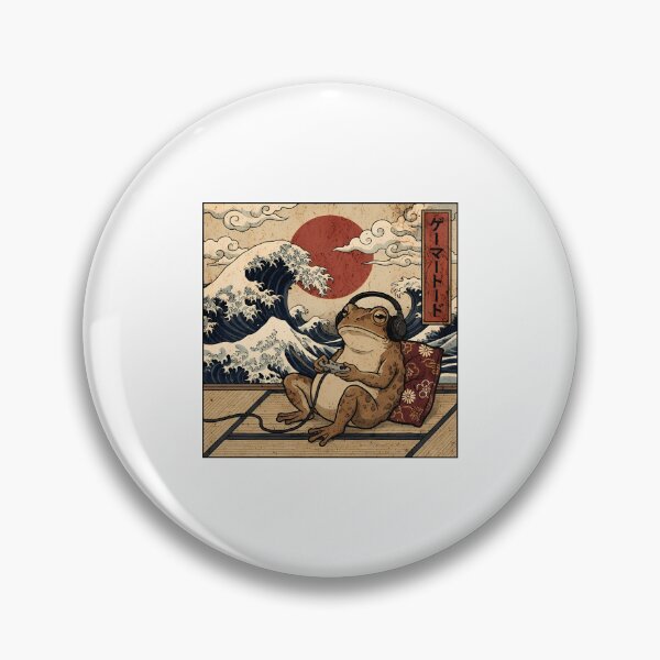 Item preview, Vintage Retro Japanese Art - Great Wave Gamer Toad designed and sold by Mason-Pride.