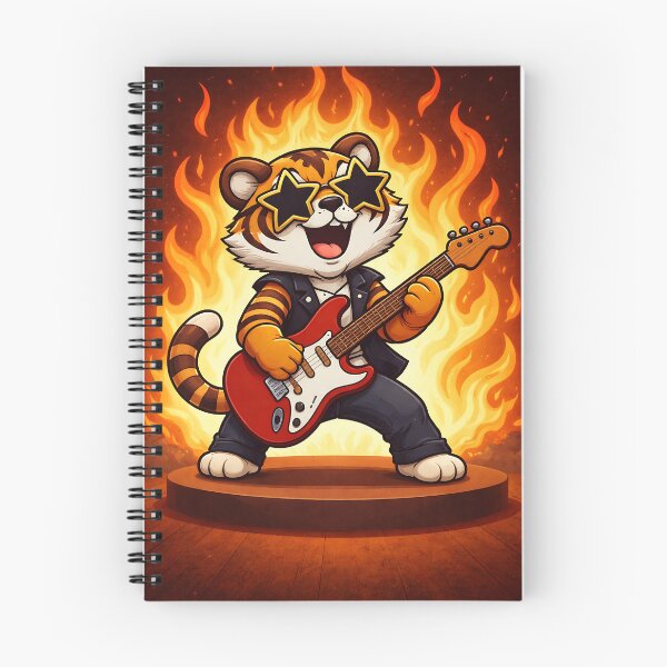 Item preview, Guitar Tiger – Fire Rock Legend designed and sold by PawsGiggles.