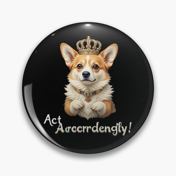 Item preview, Sarcastic Corgi with Crown – “Act Accordingly” Cute Luxury Dog Design designed and sold by dogycorgi.