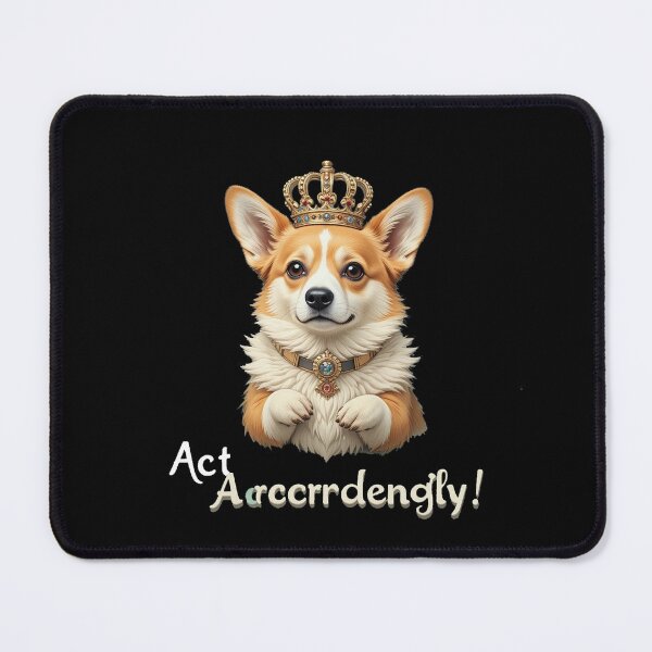 Item preview, Sarcastic Corgi with Crown – “Act Accordingly” Cute Luxury Dog Design designed and sold by dogycorgi.