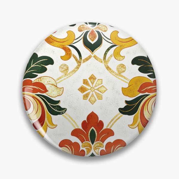 Item preview, Vintage Royal Damask Pattern - Red Green & Gold designed and sold by Hen-C-Art.