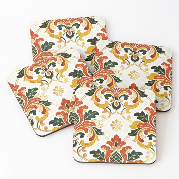 Item preview, Vintage Royal Damask Pattern - Red Green & Gold designed and sold by Hen-C-Art.