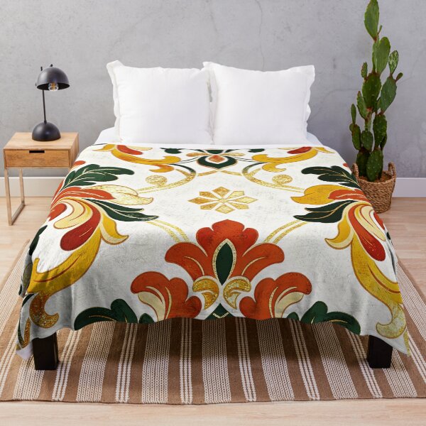 Item preview, Vintage Royal Damask Pattern - Red Green & Gold designed and sold by Hen-C-Art.