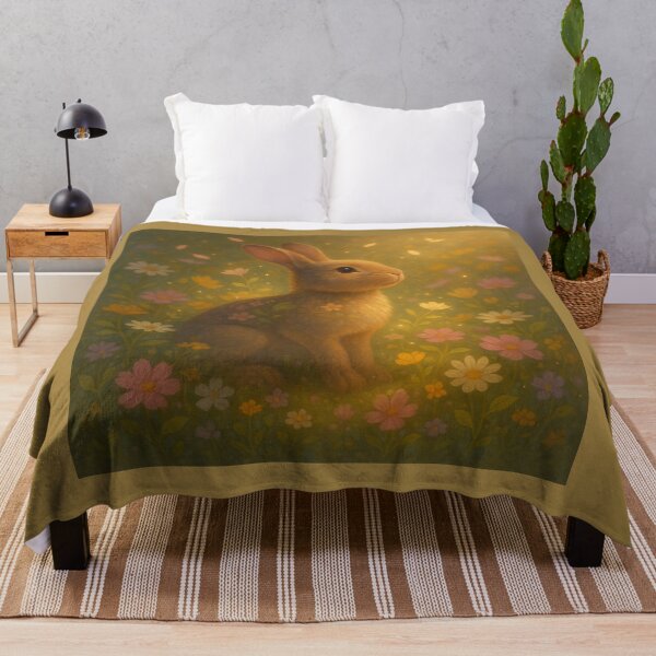 Item preview, Rabbit – Bloomkeeper of the Wildflowers Wildlife Art designed and sold by GeoWild Designs.