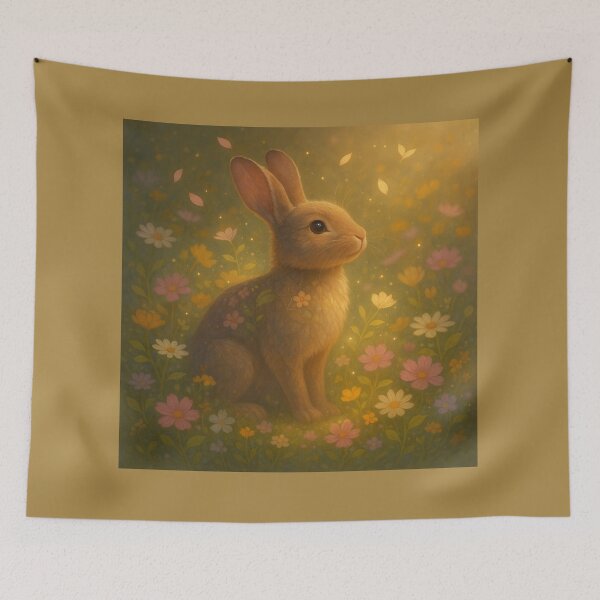 Item preview, Rabbit – Bloomkeeper of the Wildflowers Wildlife Art designed and sold by GeoWild Designs.