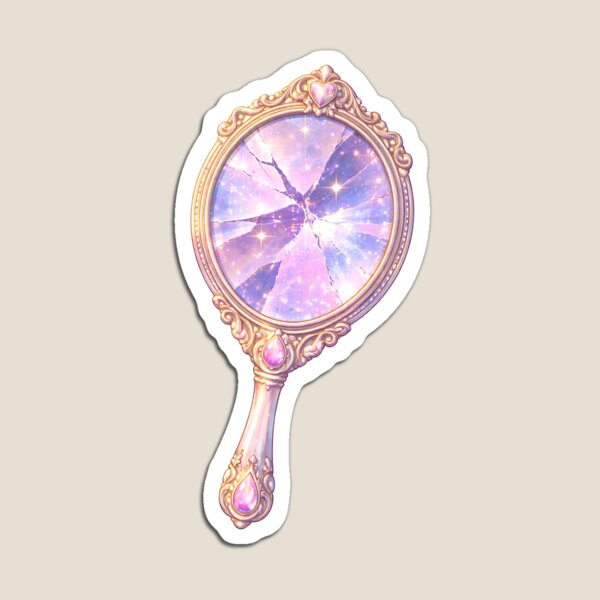 Item preview, Cracked Hand Mirror Chaotic Mental Health Aesthetic Sticker designed and sold by ArcanePrintsxo.