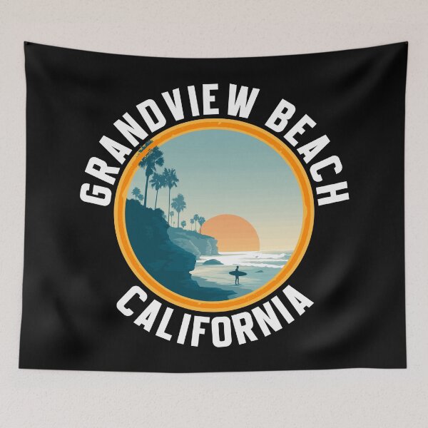 Item preview, Grandview Beach - California (with White Lettering) designed and sold by VelvetRoom.