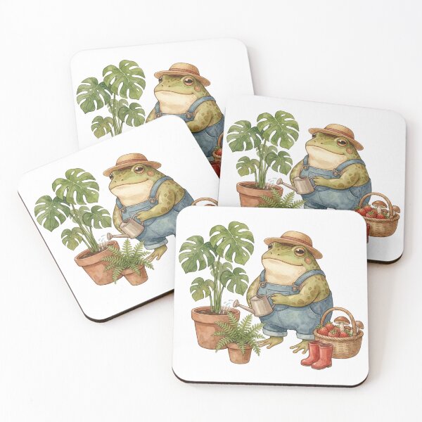 Item preview, Cute Cottagecore Gardener Frog Watering Plants Watercolor designed and sold by EverBranz-stor.