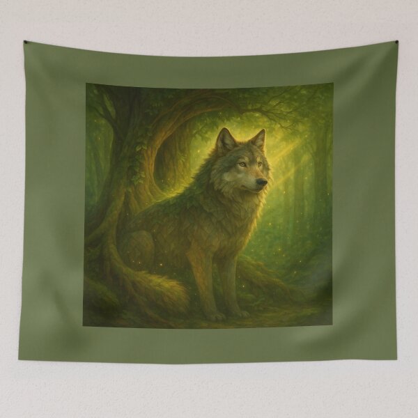 Artikelvorschau, Wolf – Wurzeln der Uralten Alte Bäume Wildtierkunst entworfen und verkauft von GeoWild Designs.