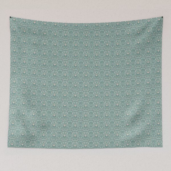 Item preview, Dark Rustic Floral Tapestry | Leaf and Berry Design in Teal and Blush Pink designed and sold by jelypop.