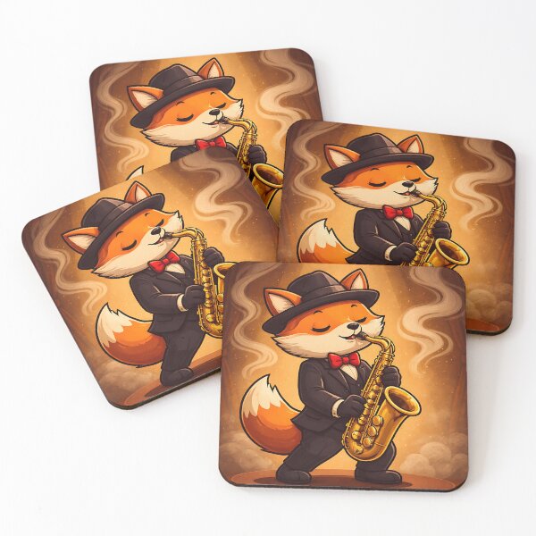Item preview, Jazz Fox – Smooth Sax Night designed and sold by PawsGiggles.