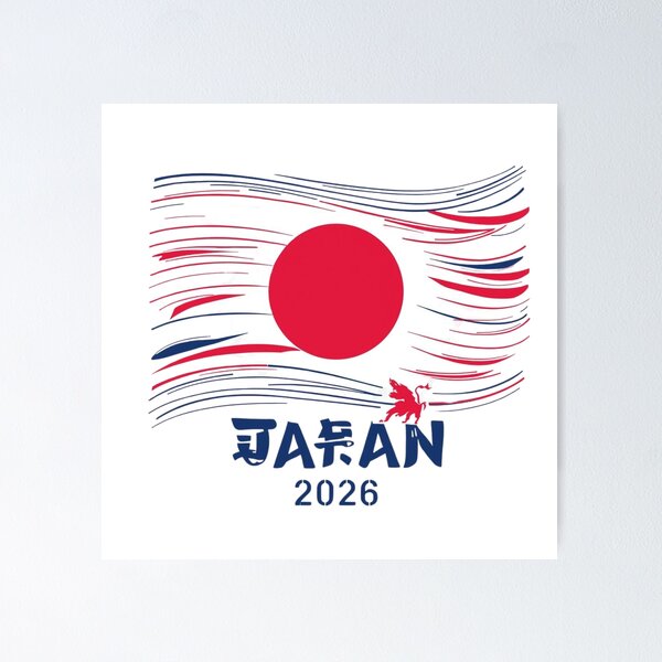 Item preview, 日本 2026 - スタイリッシュな日の丸と躍動感あふれるデザイン (Japan 2026 Art) designed and sold by printeGear.