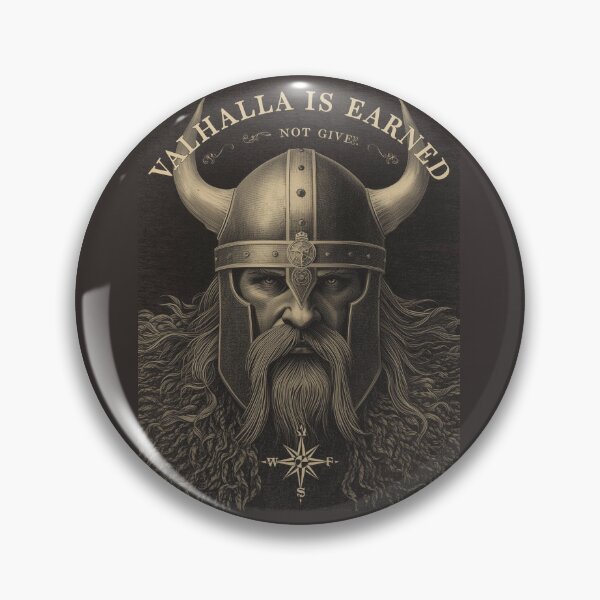 Item preview, Valhalla Is Earned Not Give – Viking Warrior Quote Art designed and sold by Mythic Tide.