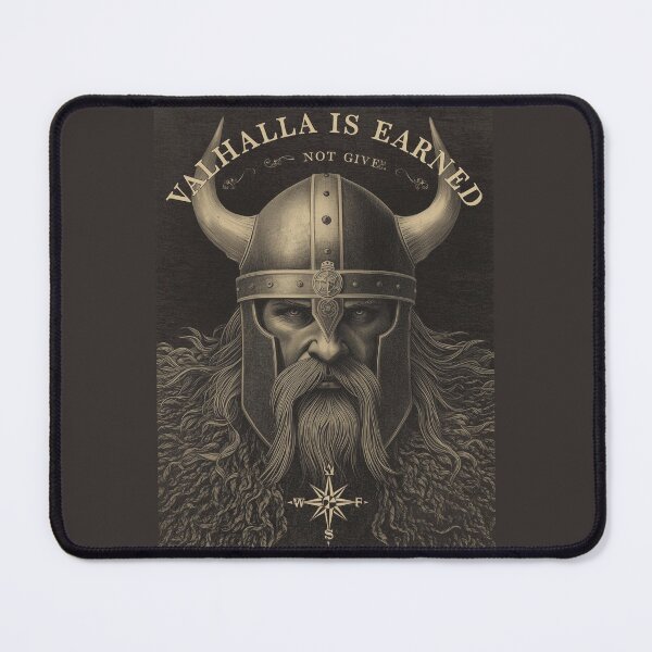 Item preview, Valhalla Is Earned Not Give – Viking Warrior Quote Art designed and sold by Mythic Tide.