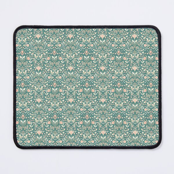 Item preview, Folkloric Floral Botanical Pattern in Peach and Dark Turquoise Tones designed and sold by jelypop.