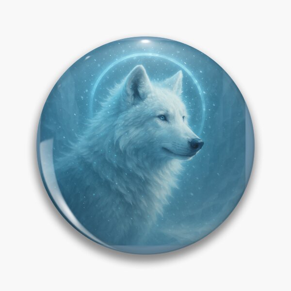 Artikelvorschau, Arktischer Wolf – Gletschertrieb-Halo-Geist-Wildtierkunst entworfen und verkauft von GeoWild Designs.