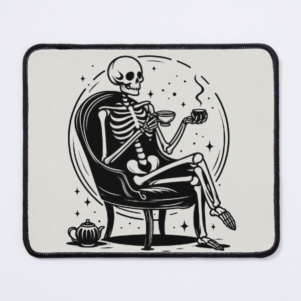 Item preview, Gothic Skeleton Morning – Cozy Dark Line Art designed and sold by Roberta Calabrese.