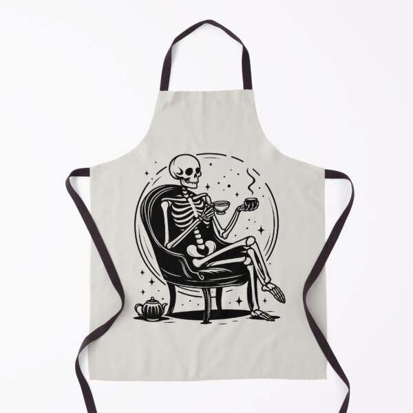 Item preview, Gothic Skeleton Morning – Cozy Dark Line Art designed and sold by Roberta Calabrese.