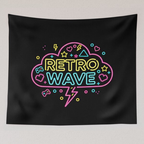 Item preview, Retro Wave Gamer Neon Lightning Storm designed and sold by GlobalBoom.