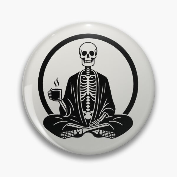Item preview, Gothic Skeleton Morning – Cozy Dark Line Art designed and sold by Roberta Calabrese.