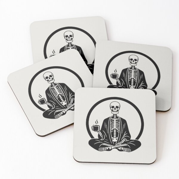 Item preview, Gothic Skeleton Morning – Cozy Dark Line Art designed and sold by Roberta Calabrese.