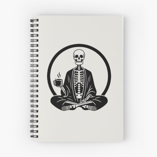 Item preview, Gothic Skeleton Morning – Cozy Dark Line Art designed and sold by Roberta Calabrese.
