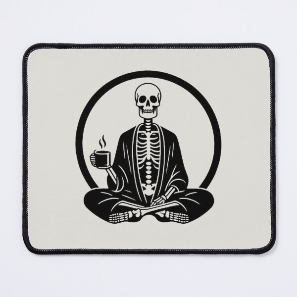 Item preview, Gothic Skeleton Morning – Cozy Dark Line Art designed and sold by Roberta Calabrese.