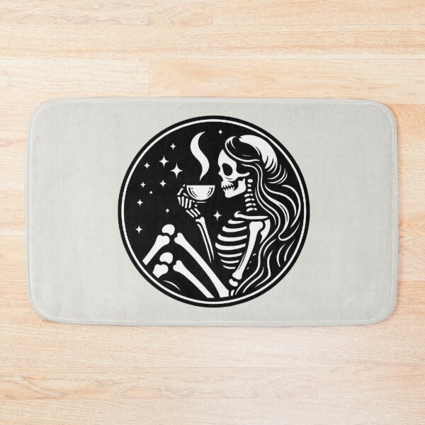 Item preview, Gothic Skeleton Morning – Cozy Dark Line Art designed and sold by Roberta Calabrese.