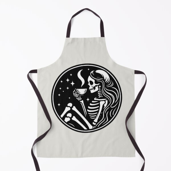Item preview, Gothic Skeleton Morning – Cozy Dark Line Art designed and sold by Roberta Calabrese.
