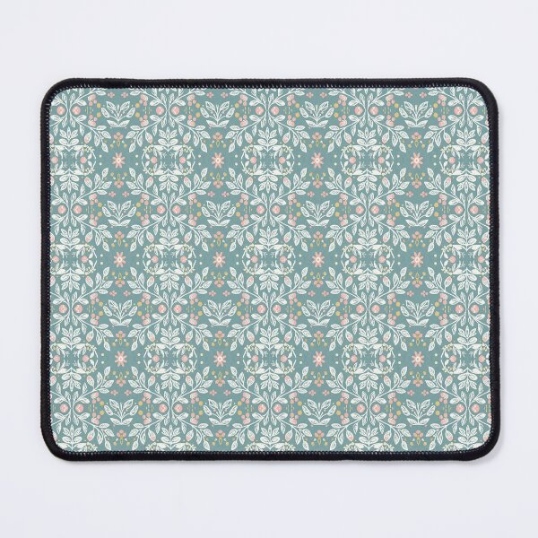 Item preview, Folk Art Botanical Pattern | Teal, White & Dusty Rose | Scandinavian Vine Design designed and sold by jelypop.