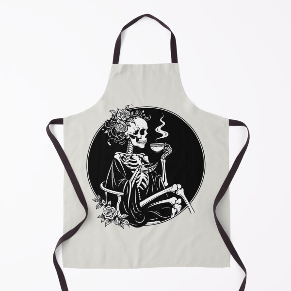 Item preview, Gothic Skeleton Morning – Cozy Dark Line Art designed and sold by Roberta Calabrese.