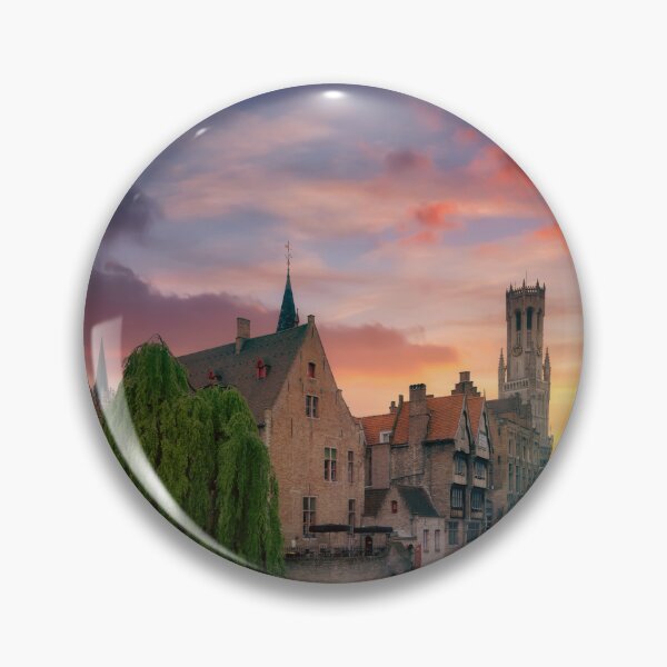 Item preview, Sunset over Bruges Rosary Quay water canal. Flanders, Belgium designed and sold by Stefano Orazzini.